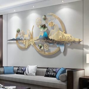 ULTRA SHINE HOME DECOR Metal Wall Art Mountain with Deer for Living Room (52 * 24 Inches) Wall Decoration | Modern Wall Hanging for Bedroom & Home & etc